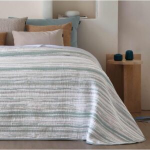 ANTILO Colcha Bouti de Jacquard FUNDECO Eliot per Llit de 150 cm (250x270 cm) (Aqua)